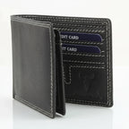 Men's Oil Pull Up Top Flap Bifold Wallet