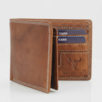 Men's Oil Pull Up Top Flap Bifold Wallet