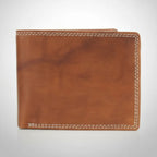 Men's Oil Pull Up Top Flap Bifold Wallet