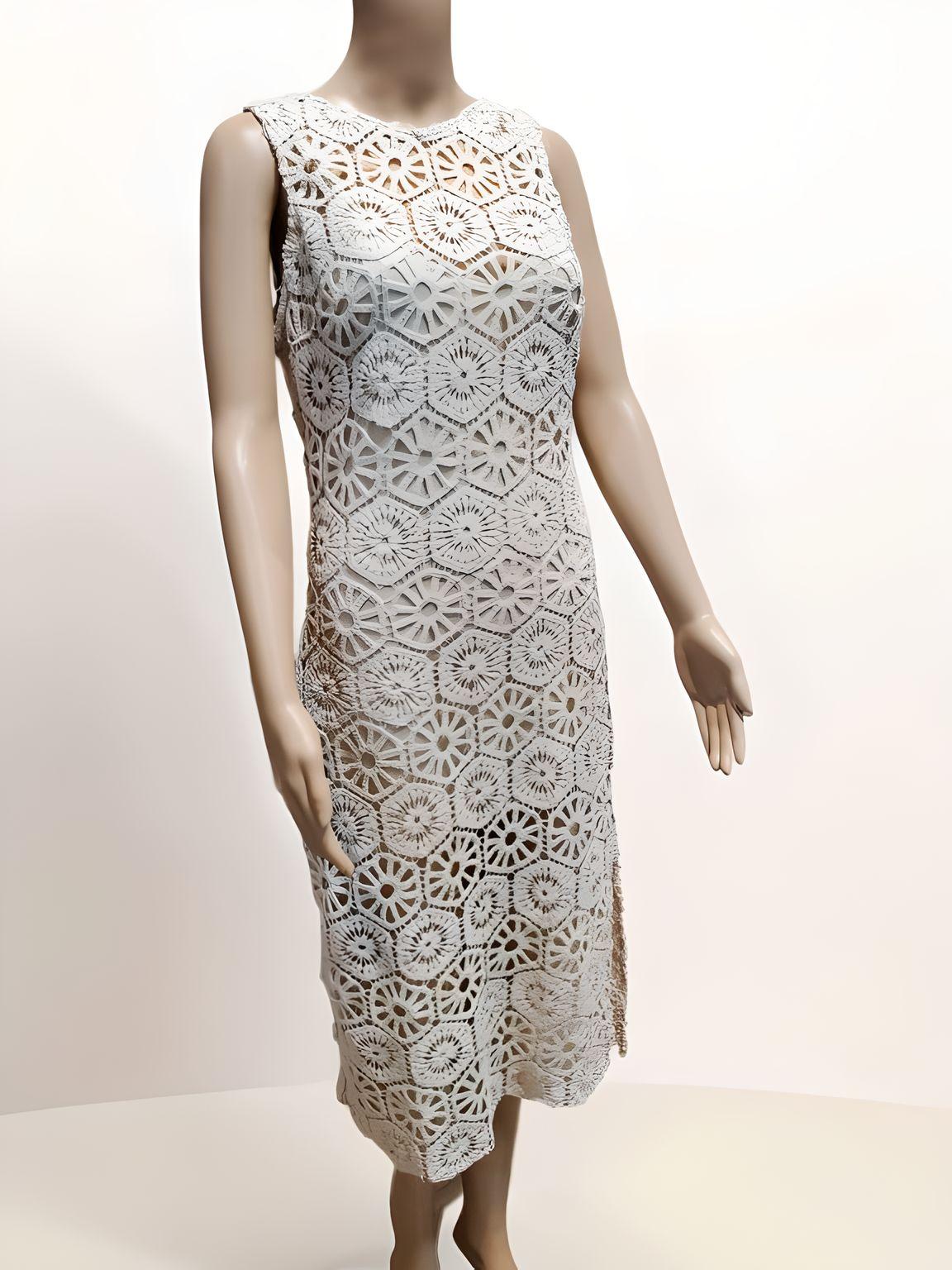 Crochet Spaghetti Dress With Lining