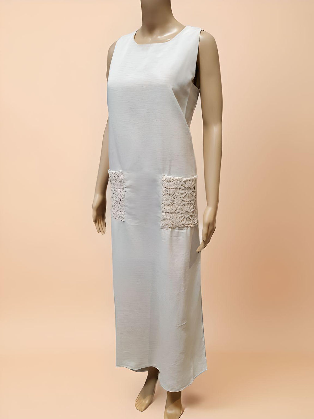Sleeveless Crochet Pocket Dress