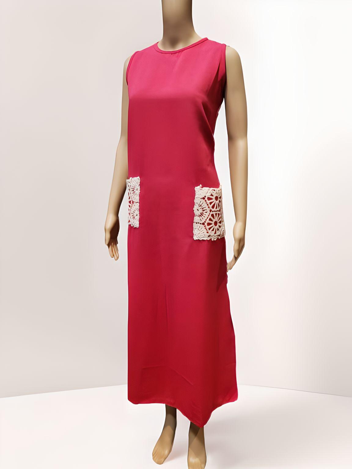 Sleeveless Crochet Pocket Dress