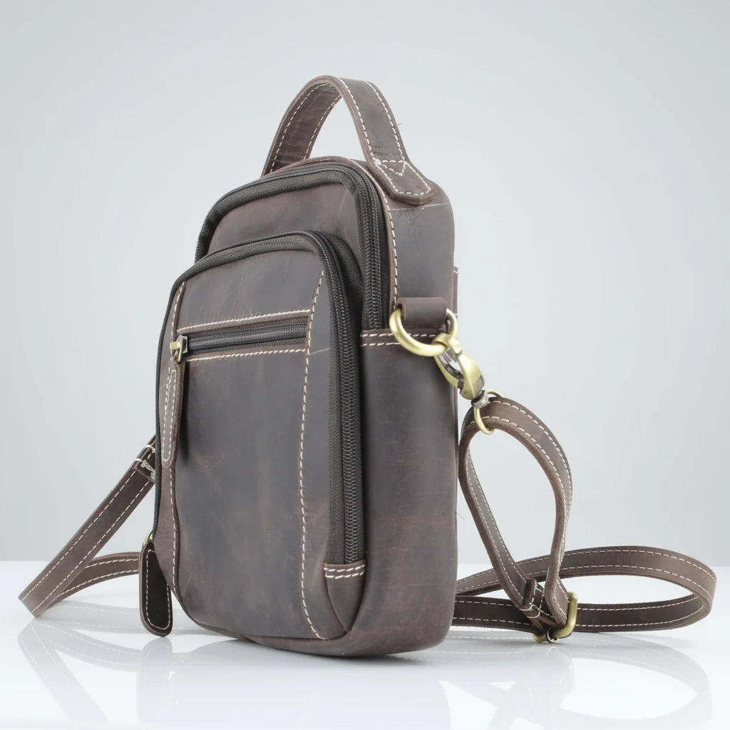 Hunter Leather Bag with Top Handle