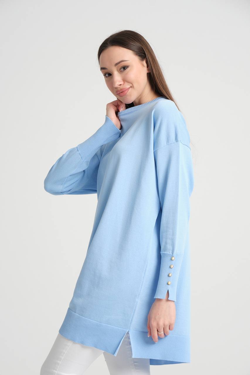 Long Tunic With Buttoned Sleeves