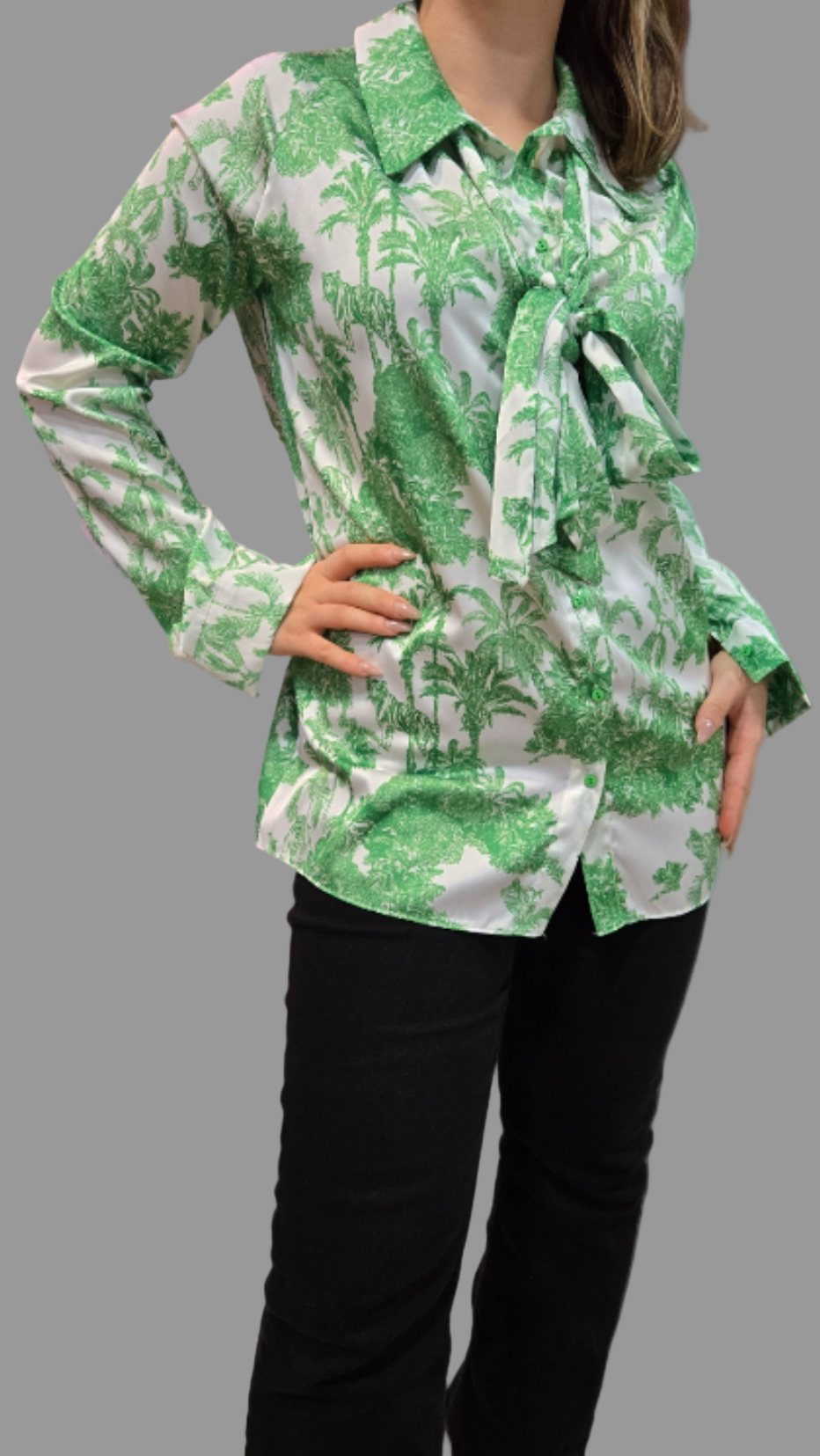 Belted Formal Printed Shirt