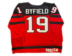 Quinton Byfield Autographed Team Canada Home Red Nike Jersey Multi-Inscribed