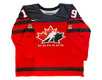 Quinton Byfield Autographed Team Canada Home Red Nike Jersey Multi-Inscribed