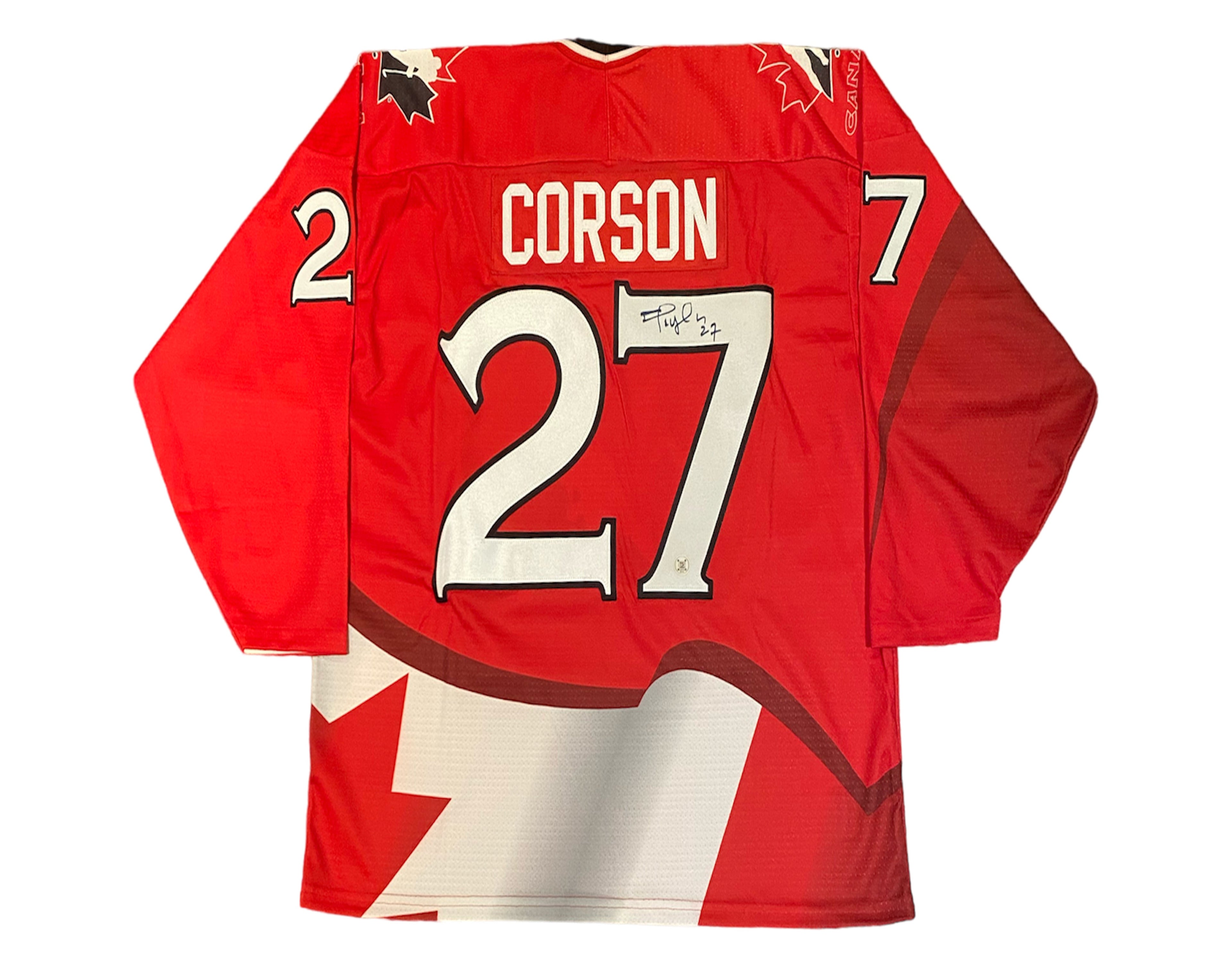 Shayne Corson Autographed Team Canada Red Bauer Replica Jersey