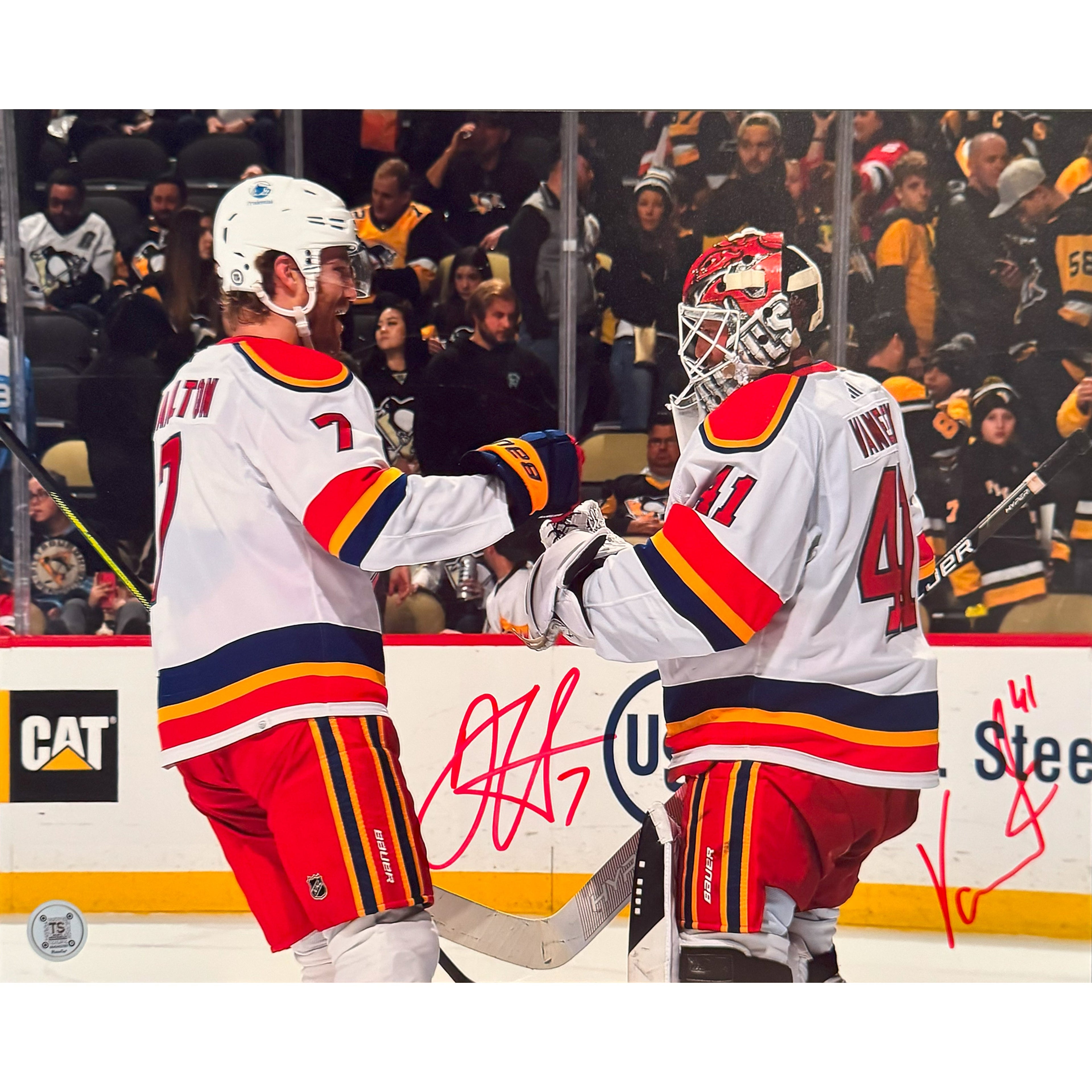 Dougie Hamilton & Vitek Vanecek Autographed New Jersey Devils Reverse Retro 2.0 11X14 Photo