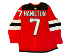 Dougie Hamilton Autographed New Jersey Devils Home Red Adidas Jersey