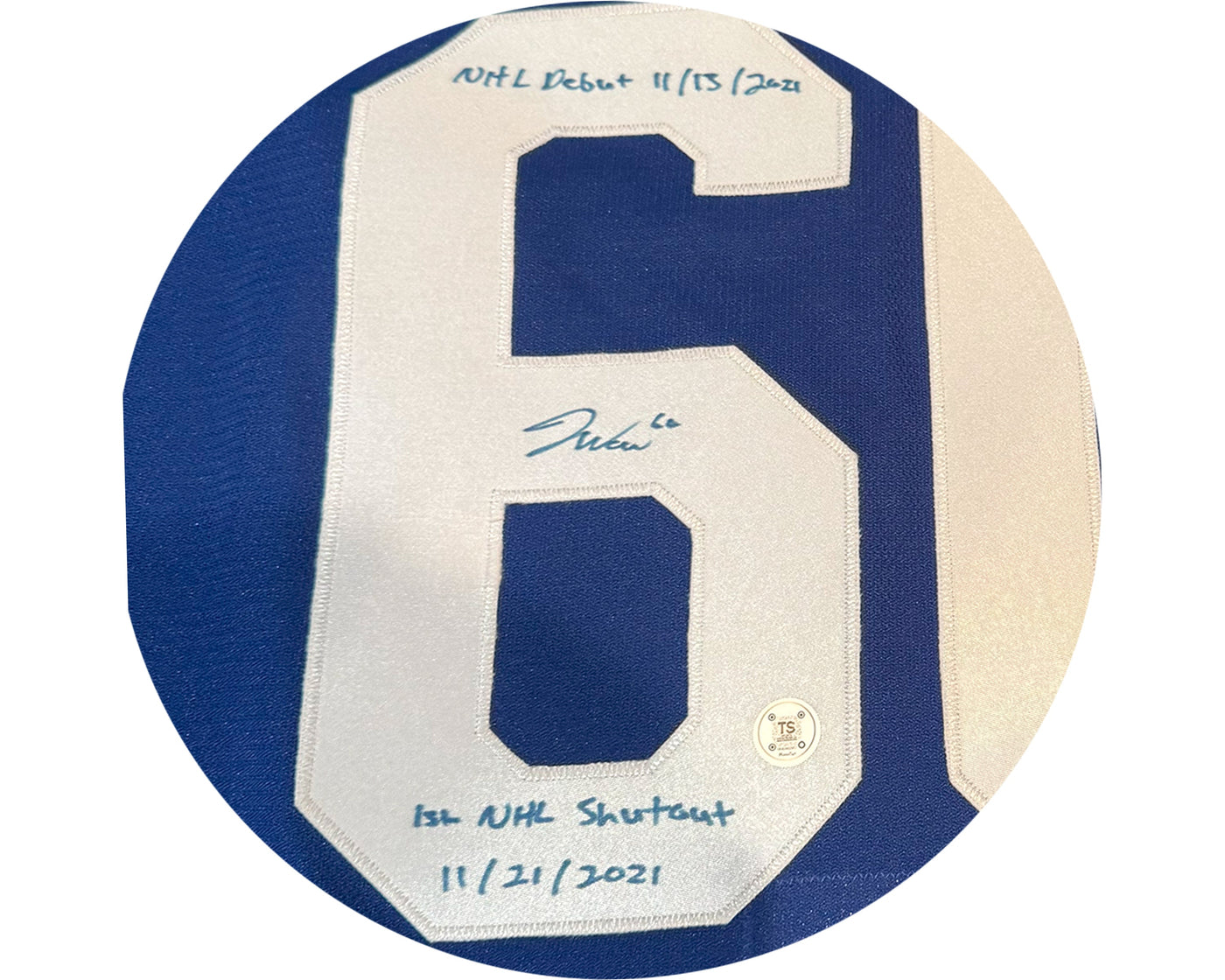 Joseph Woll Autographed Toronto Maple Leafs Home Blue Adidas MIC Jersey Multi-Inscribed