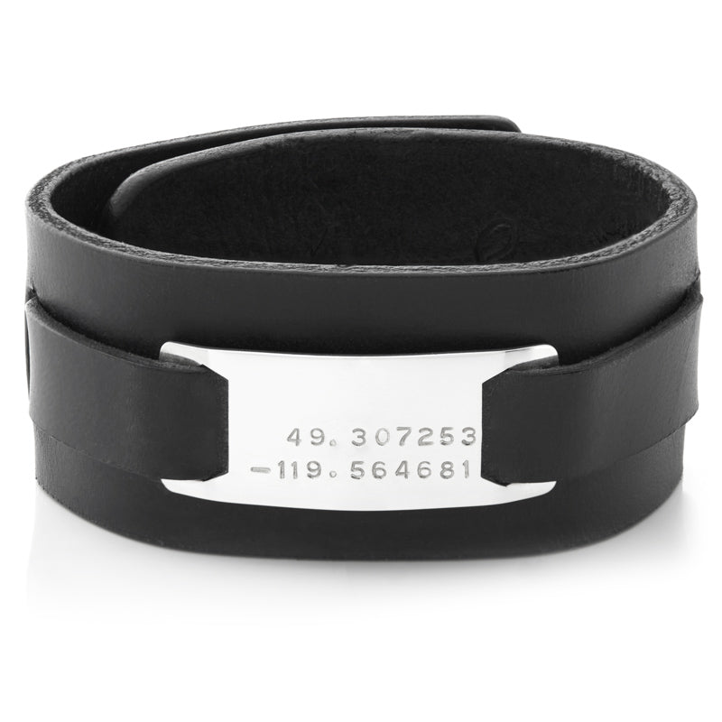 Men's Black Leather Cuff