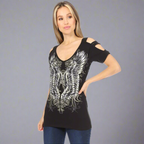 Women's Rhinestone Angel Wing Tank Top