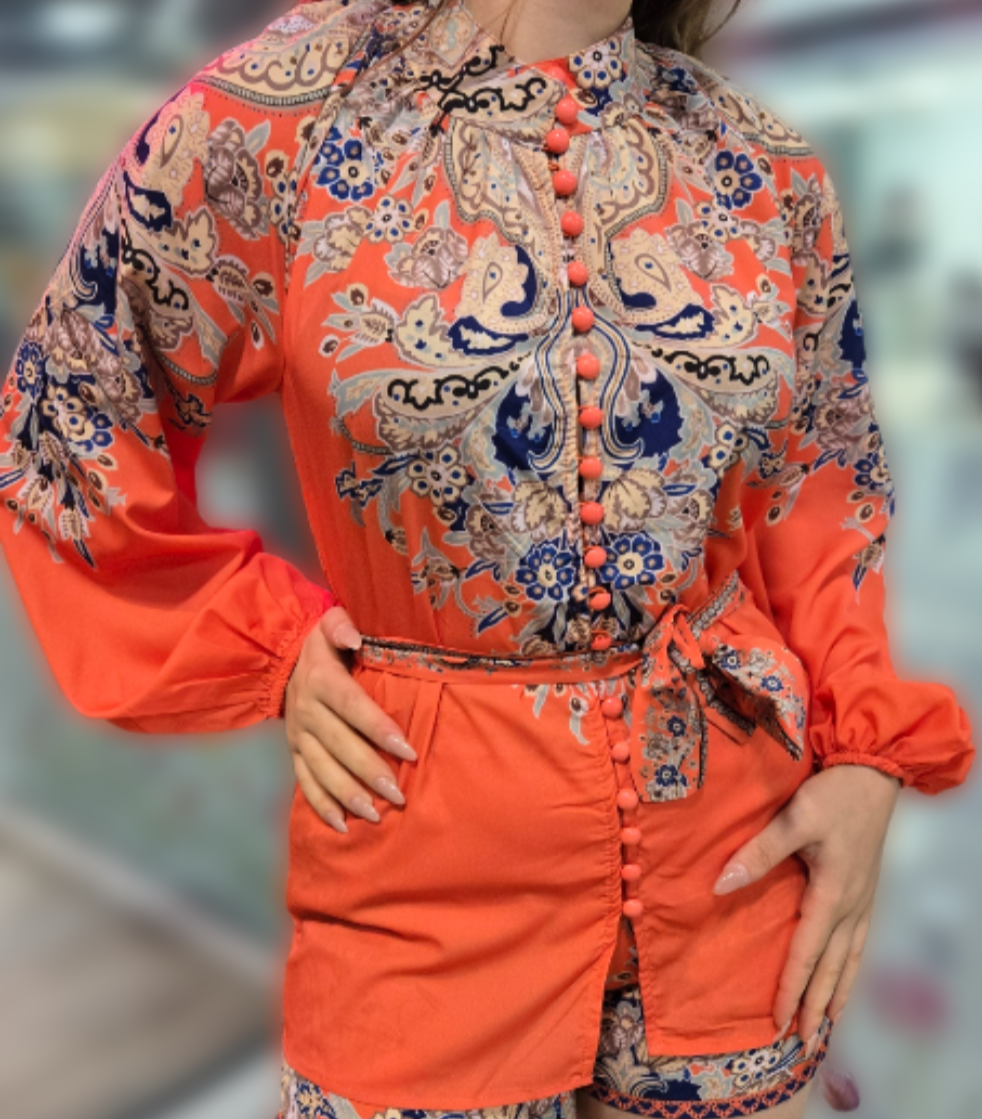 Sexy Button Shirt With Shorts