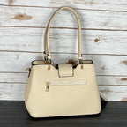 Temptation Italy Faux Leather 2-Handle Bag with Dragonfly and Flowers