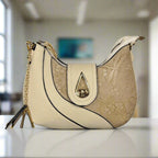 Temptation Italy Faux Leather Small Shoulder Bag with Dragonfly and Flowers