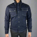 Men’s Armored Denim Shirt with Removable Hoodie