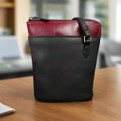 Derek Alexander Adjustable Crossbody Bag with Wide-Zip Main Compartment