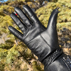 Women's Touchscreen Sheep Leather Gloves with Wool Blend Lining