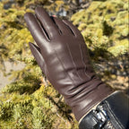 Women's Touchscreen Sheep Leather Gloves with Wool Blend Lining