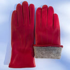 Women's Drum Dyed Lamb Leather Gloves with Wool Blend Lining