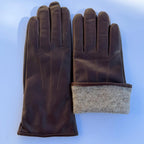 Women's Drum Dyed Lamb Leather Gloves with Wool Blend Lining