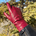 Women's Drum Dyed Lamb Leather Gloves with Wool Blend Lining