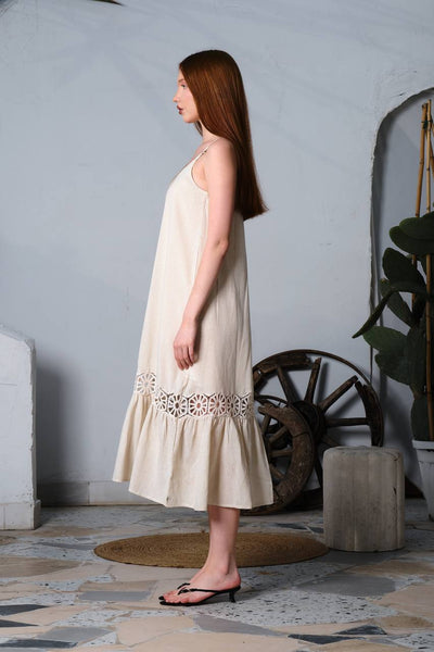 Linen Spaghetti Long Dress