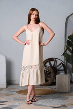 Linen Spaghetti Long Dress