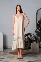 Linen Spaghetti Long Dress