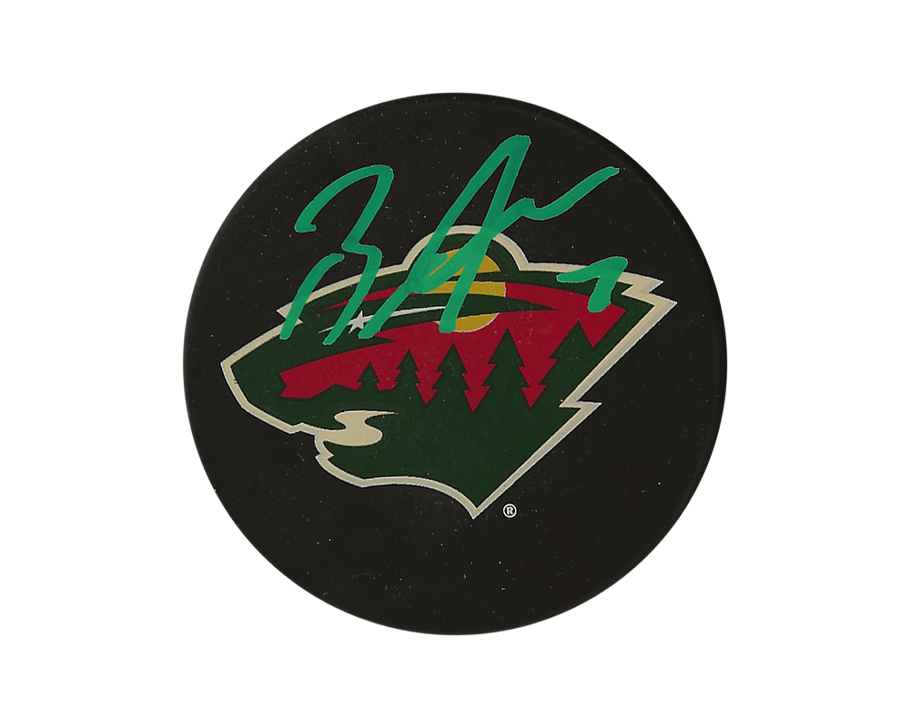 Brock Faber Autographed Minnesota Wild Souvenir Puck