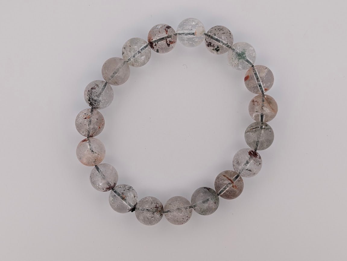 Garden Quartz Bracelet — 7–11mm (Lodolite / Scenic Quartz)