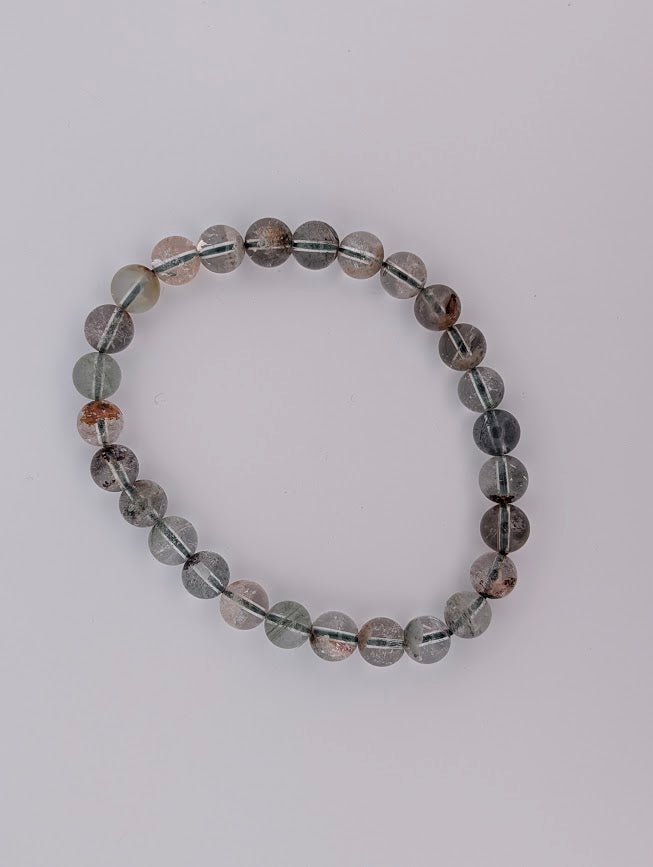 Garden Quartz Bracelet — 7–11mm (Lodolite / Scenic Quartz)