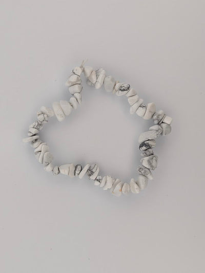 Howlite Bracelet — Chip, 6mm & 8mm Round Beads
