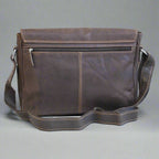 Greenwood Leather Laptop Bag. Premium Waxed Pull-Up Leather Messenger Bag