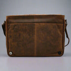 Greenwood Leather Laptop Bag. Premium Waxed Pull-Up Leather Messenger Bag