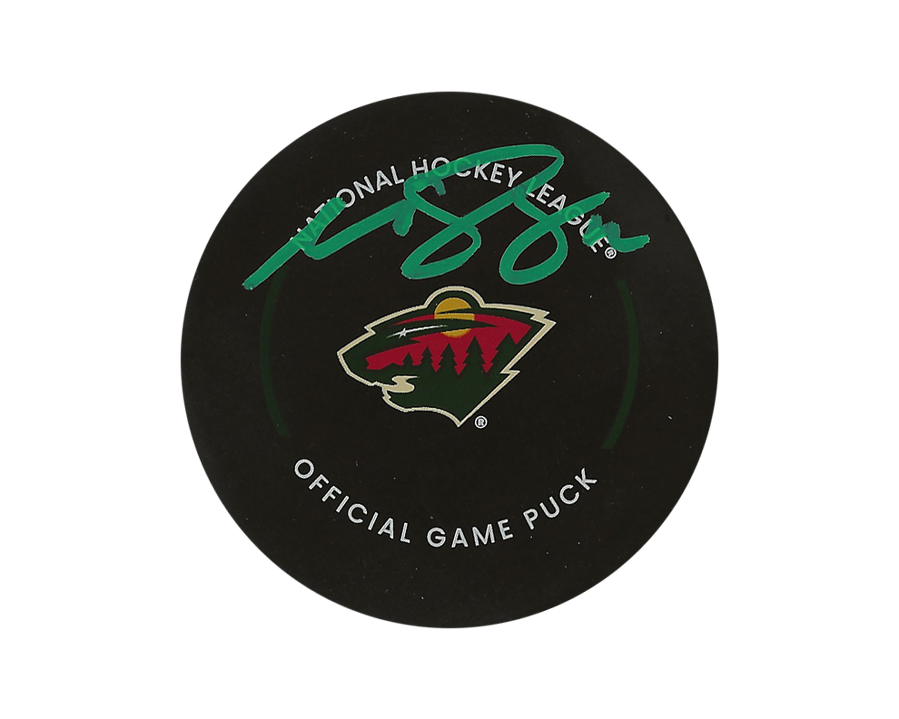 Matthew Boldy Autographed Minnesota Wild Official Game Puck