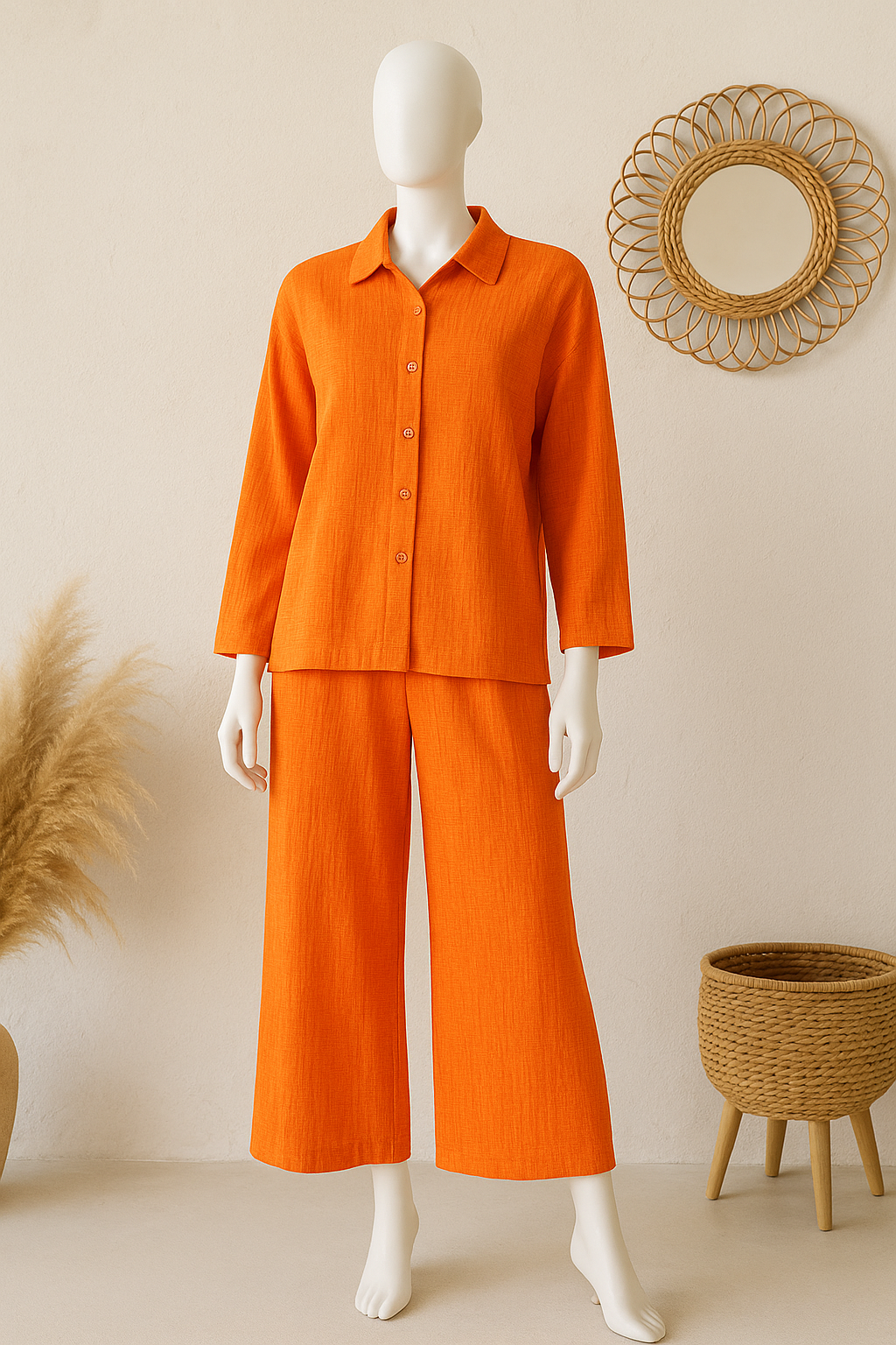 Orange Pantalone & Shirt Set
